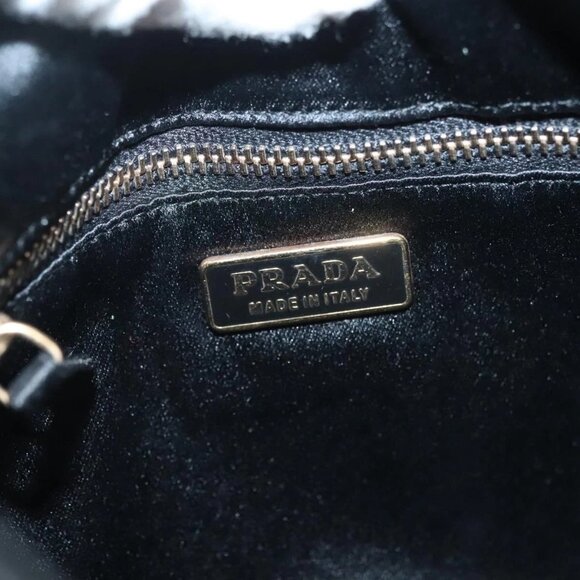 PRADA Chain Shoulder Bag Leather Black Gold Auth 129605 - Picture 10 of 16